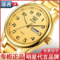 Swiss certified brand watches mens mechanical table full automatic double calendar number of elderly couples womens table