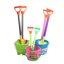 Childrens beach stainless steel plastic shovel toy bucket large set baby play sand digging snow shovel soil water tools