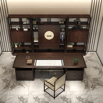 New Chinese solid wood office furniture boss table president table and chair combination desk manager supervisor table big class table