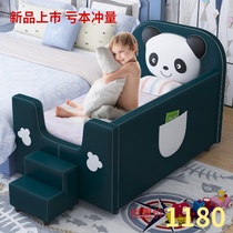 Childrens bed widened splicing bed with fence Girl Princess bed Boy single bed with storage Panda baby bed