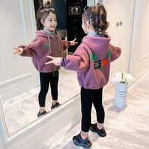 Girls plus velvet coat 2021 new childrens thick winter fleece coat girls autumn winter style Velvet