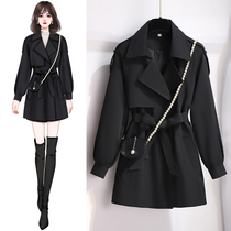 Black short style windcoat jacket female spring autumn 2022 new small sub early spring exploits temperament superior coat