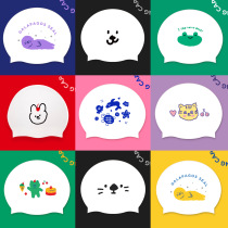 Korean niche designer double-sided cartoon print swimming cap