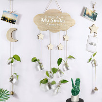 Nordic ins wall hanging green dill hydroponic glass bottle Lucky bottle Creative home decoration flower arrangement glassware