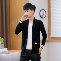 Short cardigan mens Korean slim knitted windbreaker Tide brand spring and autumn casual thin sweater coat trend cloak