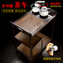 Mobile tea table Tea table Household small tea cart Living room balcony Simple Kung Fu tea A few mini tea tray with wheels B