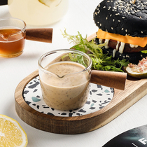 Japanese-style small milk cup with handle Household pointed mouth Glass dipping dish Milk cup Coffee appliance Mini milk pot High temperature resistance