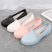 Rainshoes womens summer fashion outer wear soft-soled non-slip water shoes low-top waterproof shoes lightweight flat heel new rainshoes