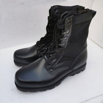 Handling inventory of old boots top layer cowhide mens square head high band lace-up anti-smashing and anti-tie boots