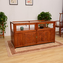 Jewelry display cabinet Solid wood elm glass display cabinet Chinese antique Jade Wen play tea shelf counter combination