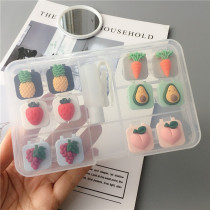 Creative fruit contact lens case multi-set beauty pupil box cute personality storage box button type double box