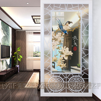 Living room art glass screen bedroom partition wall decoration double-sided frosted light transmission entry porch small apartment light luxury