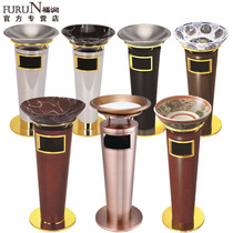 Baoding floor ash bucket hotel lobby stainless steel trash can Glass basin office building garbage tube smoke ash dish