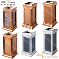 Stainless steel square trash can high-grade floor ash bucket hotel lobby elevator entrance corridor vertical trash can