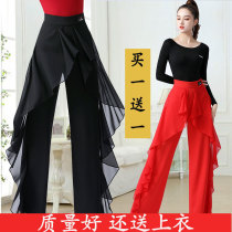 Fruit not not jitterba pants women's pants practice pants flounced wide leg dance pants modern dance pants Latin dance pants