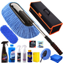 Car supplies long handle telescopic wiper mop wax mop wax mop wash car Dust Removal Tool sweep dust duster snow wax brush