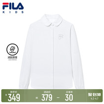 FILA Filaboy fitted girl knit long sleeve shirt 2022 Spring new children CUHK Fairy-fashion Blouse