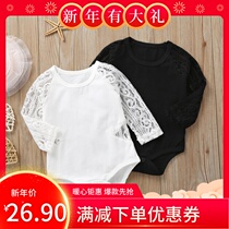 Kakajia INS European and American Foreign Trade Spring and Autumn Women Baby Long Sleeve Lace Princess Climbing Clothes 2 Colors