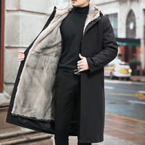 Parker clothing mens mink 2021 Winter new detachable liner fur one-piece coat long fur coat imitation