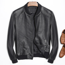2021 New Haining leather leather mens head layer cowhide baseball uniform motorcycle jacket thin coat sheep leather