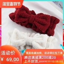 Japan you gelato pique coral velvet bow cute lace face wash makeup hairband hairband GP