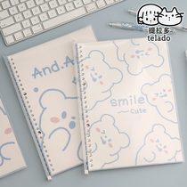 b5 Loose-leaf notebook ins style simple cute removable hand account girl heart does not touch the notebook learning stationery