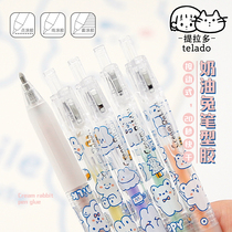 Tilado pen-shaped point glue pen type press-type hand account double-sided tape pen type hand account quick-drying refill glue stationery