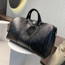 Hong Kong leather short-distance travel bag womens hand luggage bag large capacity mens travel boarding bag