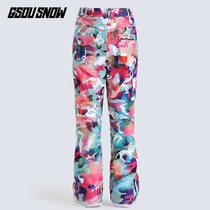 Cotton pants womens veneer double board outdoor pants waterproof pants camouflage cotton pants clothing for snow skiing