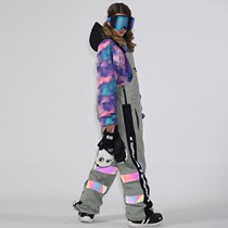 Strap colorful pants mens equipment Waterproof warm loose double board snowboard snowboard luminous pants women