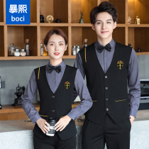 Waiter overalls long sleeves catering Western food front desk work clothes professional waistcoat set Womens Bar KTV