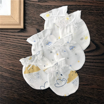 Cotton baby scratch gloves summer breathable thin gauze spring newborn gloves anti-biting artifact