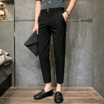 Summer new mens suit pants thin breathable nine casual pants Korean slim high-end business pants men