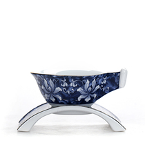 Old Wangge Kung Fu tea set accessories blue and white tea leakage ceramic tea filter tea filter stainless steel filter screen tea splitter