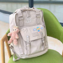 Dule donut backpack female ins style college student simple cute large capacity school bag doughnut backpack