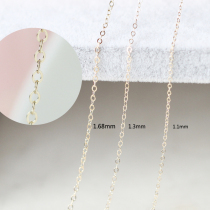 Light Golden to US 14K Package Gold Pressure Light Flat O Chain DIY accessories