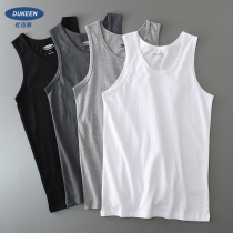 American cotton solid color vest mens summer waistcoat bottoming undershirt loose sports fitness white sleeveless t-shirt men