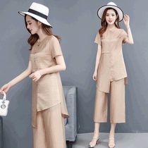 Casual fashion professional suit women popular this year 2021 new thin two-piece wide-leg pants summer small man