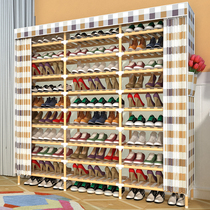 Simple Shoe Rack Home Doorway Provincial Space Economy Type Dust Cloth Shoes Cabinet Solid Wood Shelving Multifunction Shoe Shelf