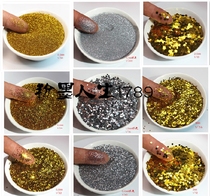 Factory price direct gold and silver sequins gold powder glitter powder real stone paint gilt powder pieces gilt gold diatom mud flash powder gold flakes