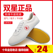 Double star martial arts shoes mens tai chi shoes womens canvas beef tendons training shoes Childrens martial arts training performance shoes sneakers