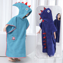 Japanese GP childrens bath towel baby cloak hooded cotton absorbent bath towel can be worn parent-child bathing bath towel