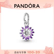 Pandora 925 silver purple daisy charm 798771C01 couple temperament