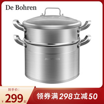 New 316 stainless steel steamer household second floor extra thick induction cooker steamer three layer pot steamer