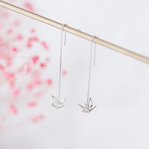 Long style Temperament of Thousand Paper Cranes Wire Plated Rose Gold Super Fairys Face Skinny Girlfriend Gift 2021 New