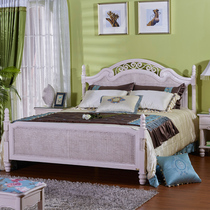 Emerald rattan white rattan bed rattan bed idyllic style wedding bed double bed rattan wood bed Queen bed big bed Alice