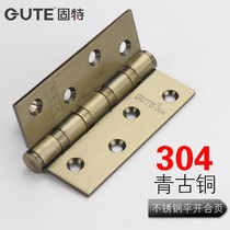 House Door Hinge 304 Stainless Steel 4 Inch Indoor Door Hop Leaf Thickened Foldout Wood Door Silent Bearing Loose-leaf