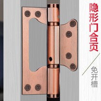 Invisible door primary-secondary hinge hydraulic buffer damping stainless steel spring automatic closing door closed door closed door hinge dark