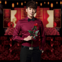 Bridegrooms wedding shirt mens long sleeve wedding pants suit suit suit suit suit no Iron Shirt groomsman dress Brotherhood group