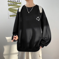 Round neck sweater mens trend ins spring and autumn thin section top loose trend wild autumn 2021 new boys pullover
